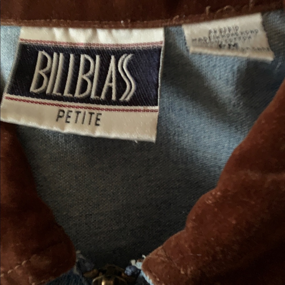 Bill Blass Long Sleeve Jean Zip Up Shirt - Picture 5 of 6